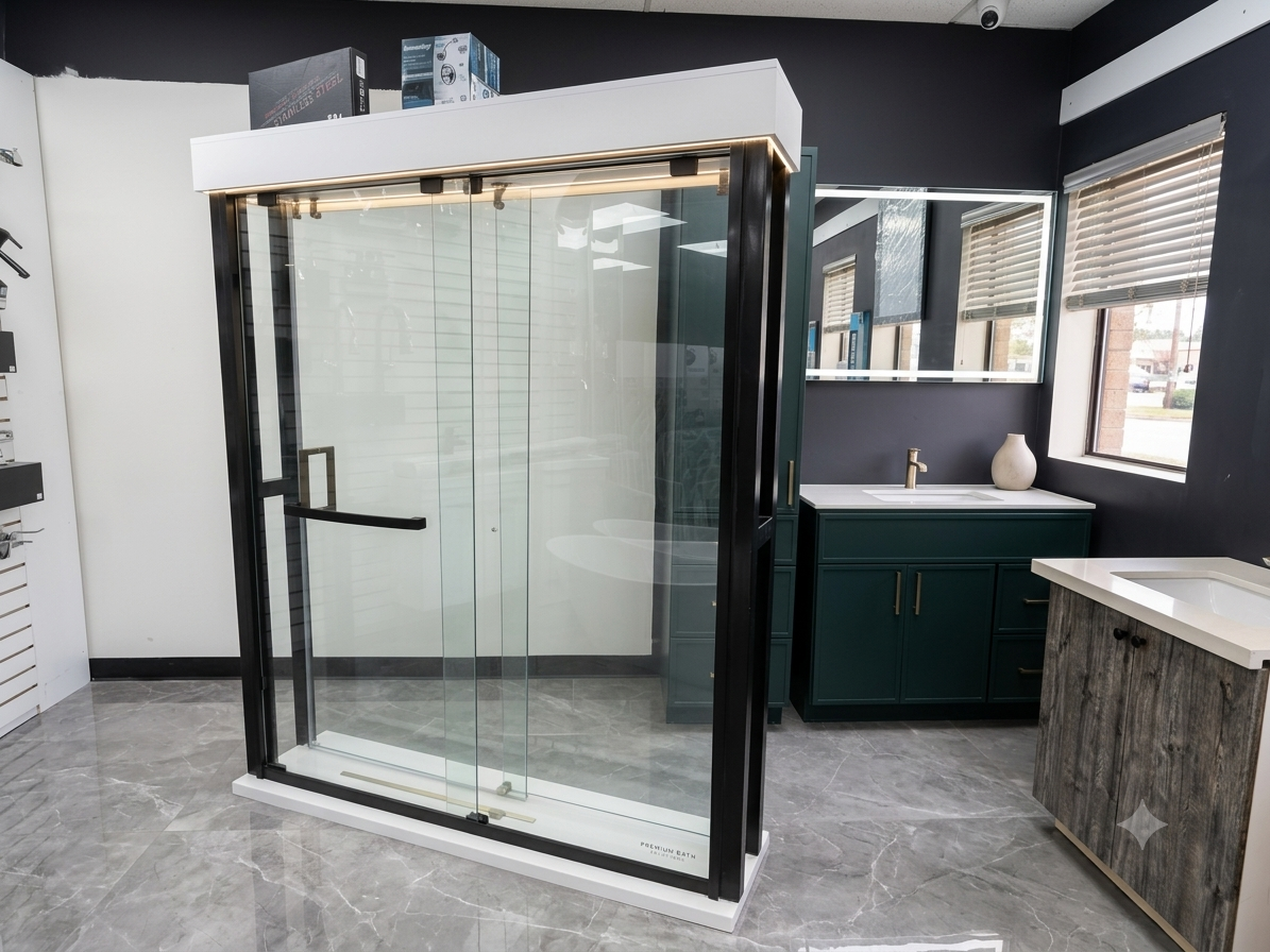 Black Frame Shower Door